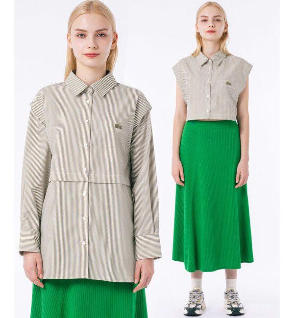 LACOSTE「4WAYデザイン ボリュームスリーブ ロングシャツ」|シャツ・ブラウス|