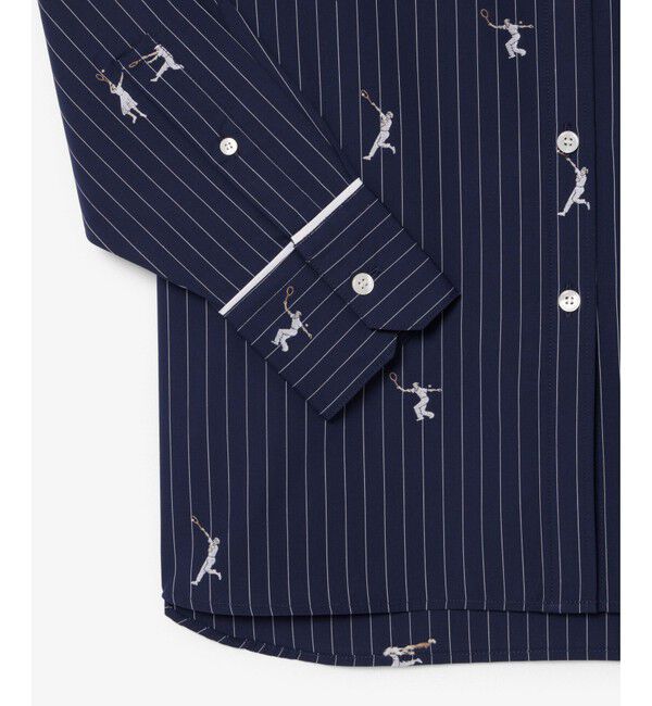 LACOSTE「プレイヤージャカード ストライプオーバーサイズシャツ」|シャツ・ブラウス|