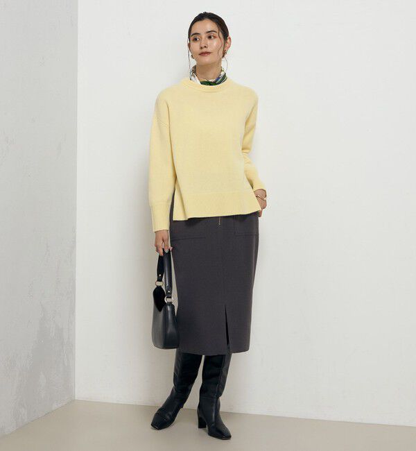 NOLLEY'S sophi「ウォッシャブルダブルジャージハーフジップタイトスカート」|タイト|