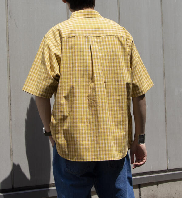 GLOSTER「【GLOSTER/グロスター】チェック半袖シャツ ボタンダウン ワンポイントロゴ刺繍入り」|シャツ・ブラウス|