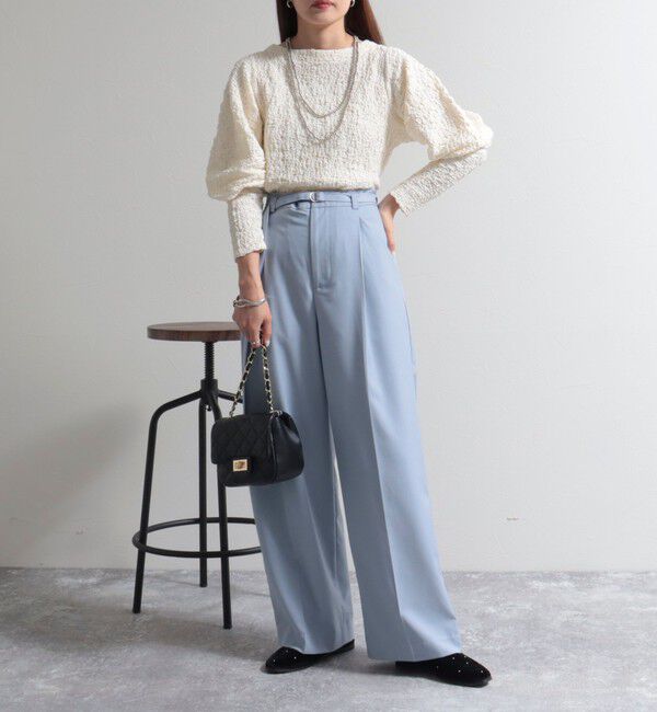 fredy emue「ベルト付きタックパンツ」|スラックス|