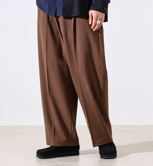 GLOSTER「【セットアップ対応】ウールライクワイドパンツ」|チノ|