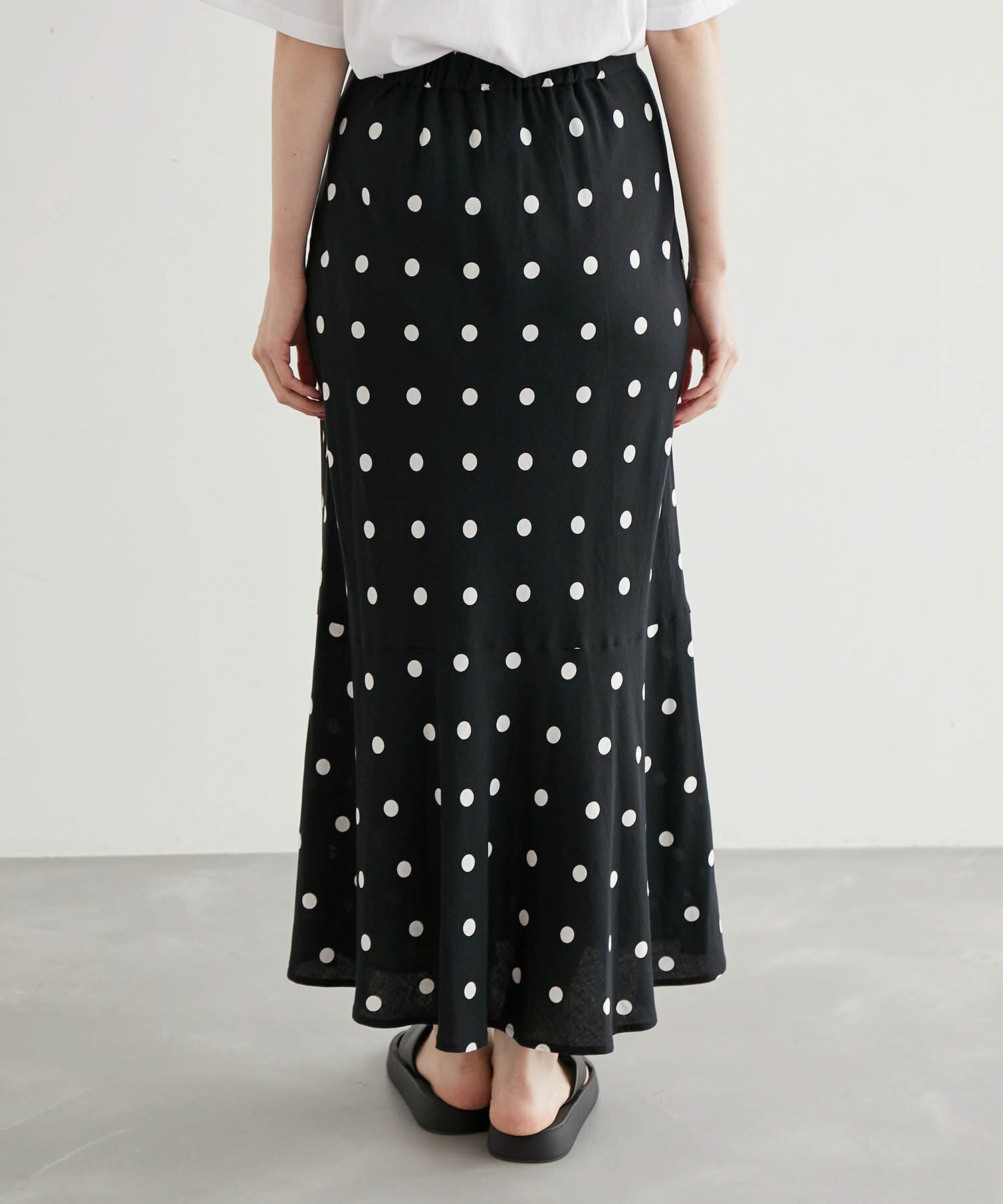 Rope&rsquo;Picnic「ドット/花柄麻混マーメイドスカート」|スカート|