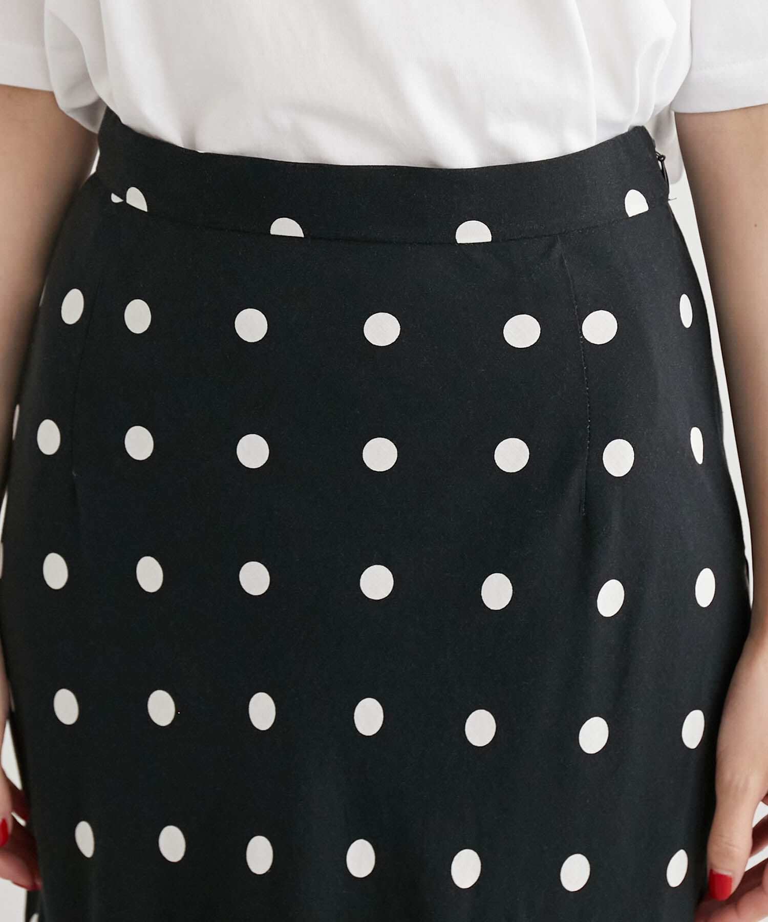 Rope&rsquo;Picnic「ドット/花柄麻混マーメイドスカート」|スカート|