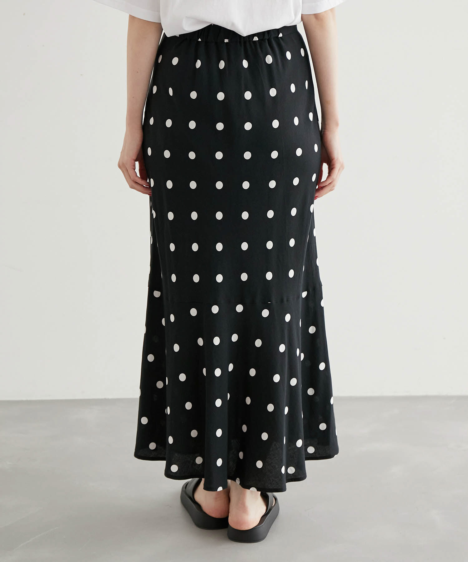 Rope&rsquo;Picnic「ドット/花柄麻混マーメイドスカート」|スカート|