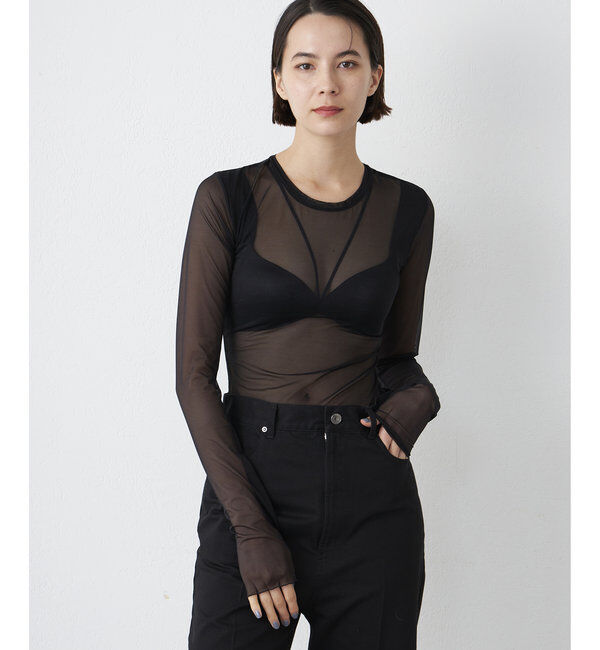  「【NICENICE MOMENT】MESH LS SHELL」|インナー|ブラック