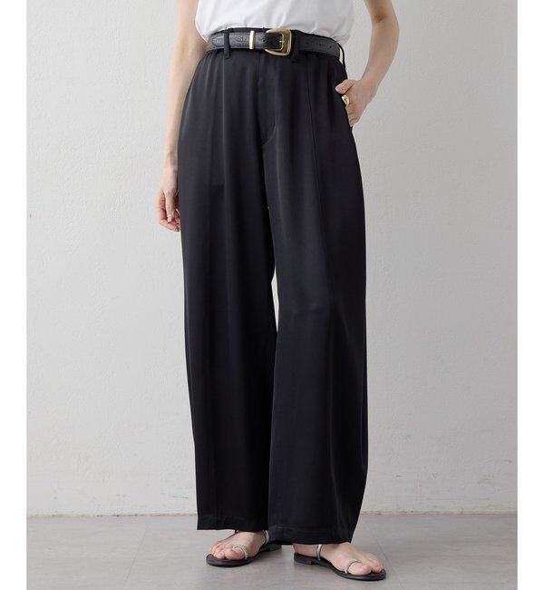 Drawing Numbers「【Drawing Numbers】ダブルサテンコクーンパンツ」|チノ|ブラック