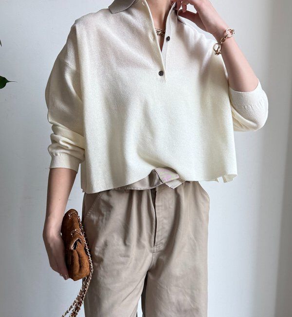  「鹿の子編み襟付ニット」|ニット・セーター|