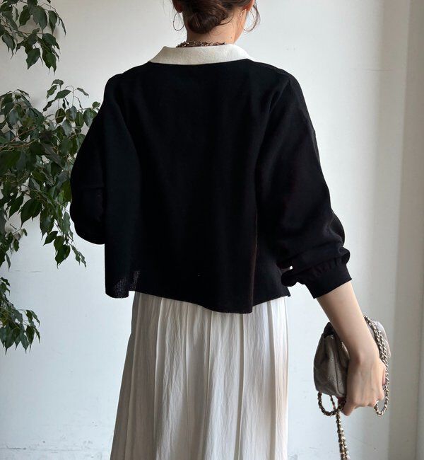  「鹿の子編み襟付ニット」|ニット・セーター|