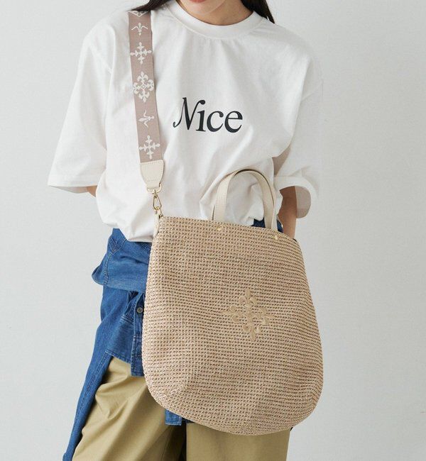  「《WEB限定》スリム2WAYトートバッグ <ナイロンラフィア>」|トートバッグ|アイボリー