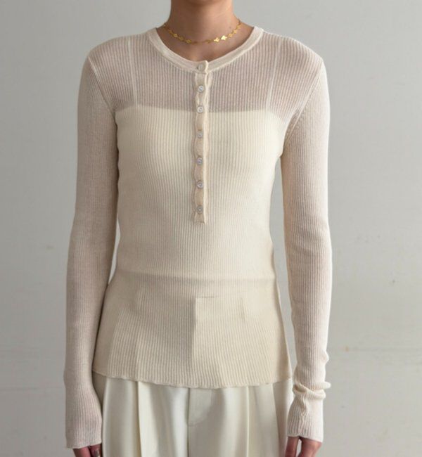  「シアーリブヘンリーニット」|ニット・セーター|