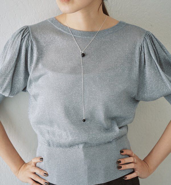  「シルバーラリエットネックレス」|ネックレス|ブラック