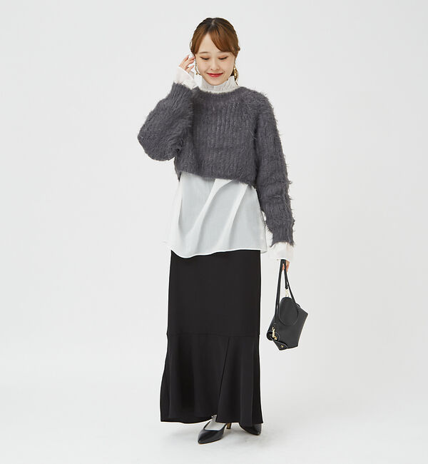 Rouge vif「【一部店舗限定】フェザーヤーンショート丈ニット」|ニット・セーター|