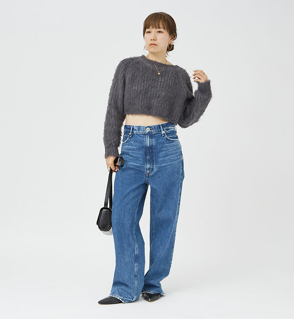 Rouge vif「【一部店舗限定】フェザーヤーンショート丈ニット」|ニット・セーター|