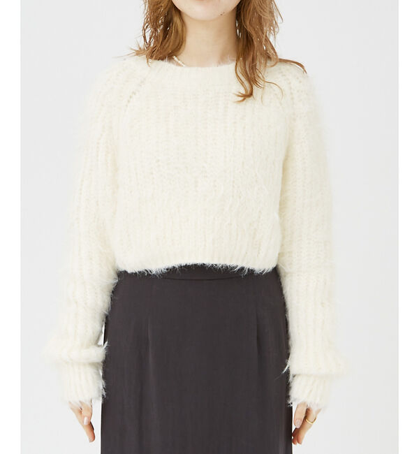 Rouge vif「【一部店舗限定】フェザーヤーンショート丈ニット」|ニット・セーター|