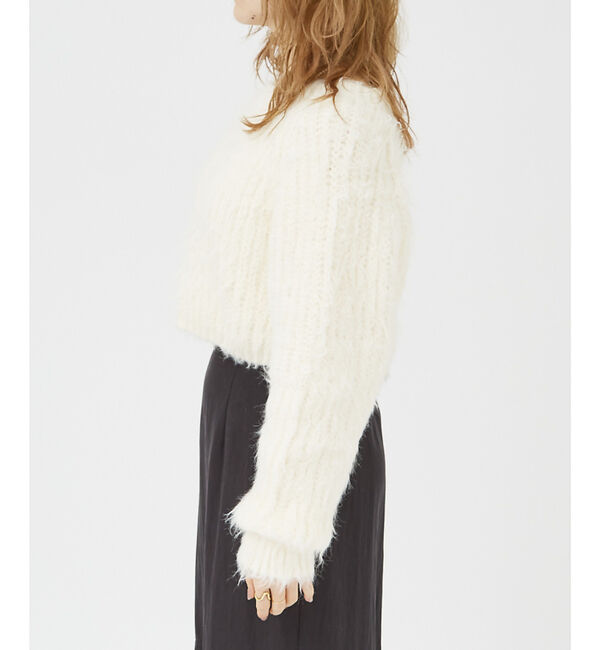 Rouge vif「【一部店舗限定】フェザーヤーンショート丈ニット」|ニット・セーター|