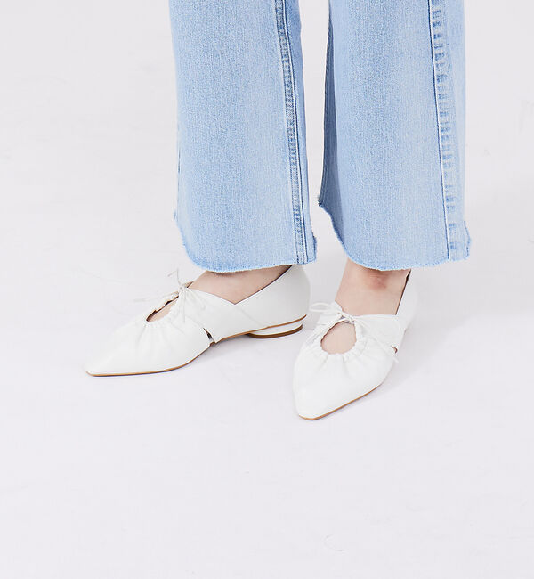 AU BANNISTER「ソフトレザーシャーリングバブーシュ」|その他|ホワイト