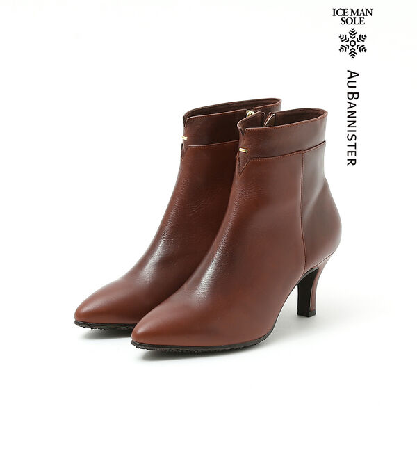 AU BANNISTER「【スノーソール】ポインテッドカットブーツ」|ショートブーツ|ワイン