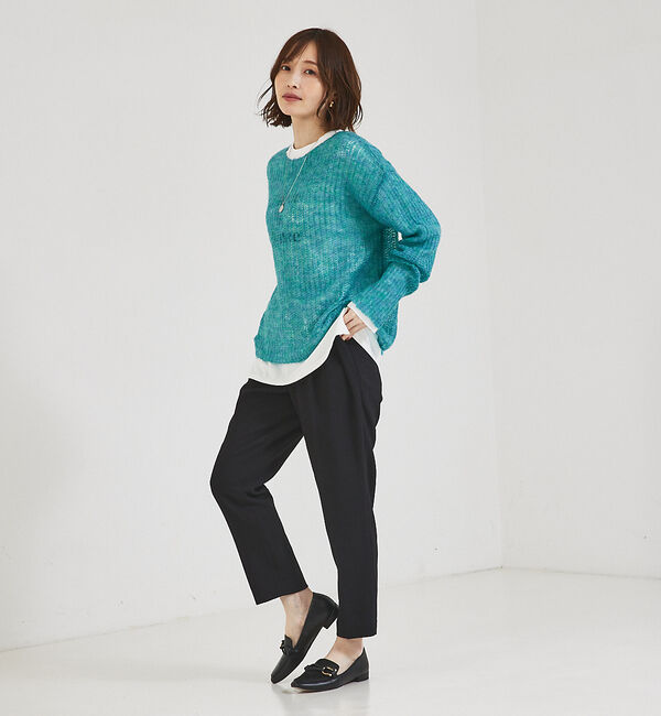 abahouse mavie「ローゲージシースルーニットプルオーバー」|ニット・セーター|