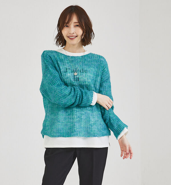 abahouse mavie「ローゲージシースルーニットプルオーバー」|ニット・セーター|