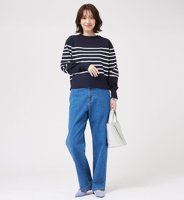 abahouse mavie「【セットアップ対応】ボーダーニットプルオーバー」|ニット・セーター|