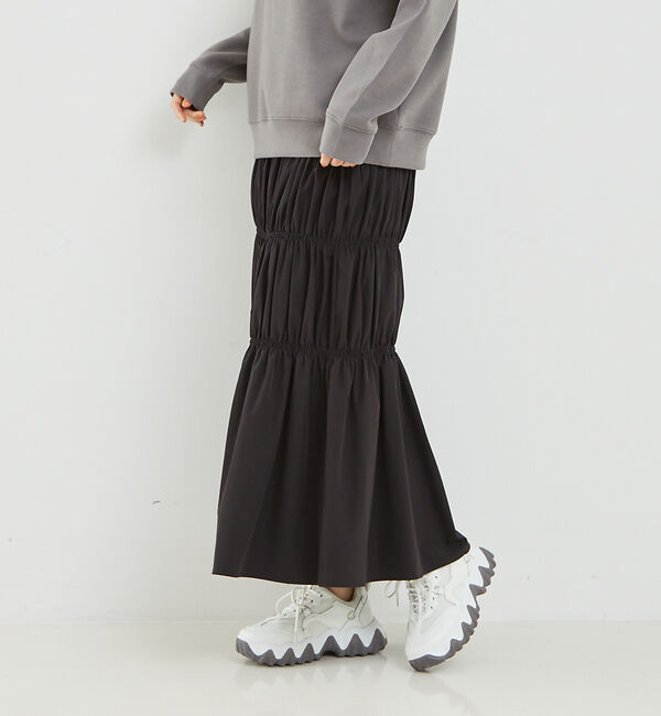 abahouse mavie「シャーリングスカート」|スカート|