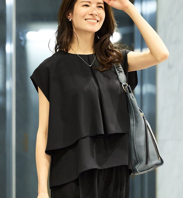 abahouse mavie「【エニデイカセット・サマー】ジョーゼットタックフレアーブラウス」|シャツ・ブラウス|