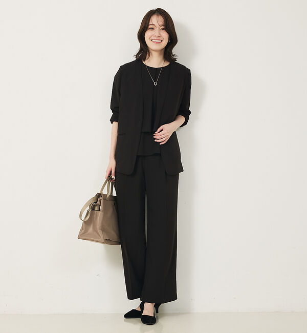 abahouse mavie「【エニデイカセット・サマー】 ジョーゼットノーカラージャケット」|ノーカラージャケット|