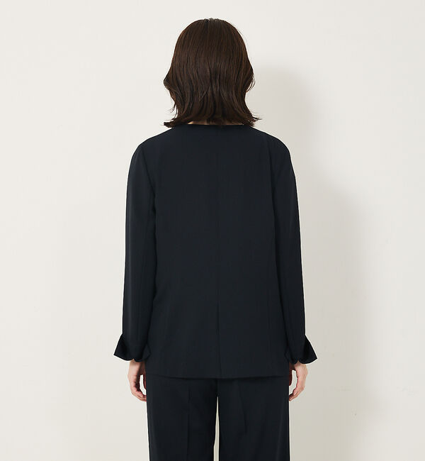 abahouse mavie「【エニデイカセット・サマー】 ジョーゼットノーカラージャケット」|ノーカラージャケット|