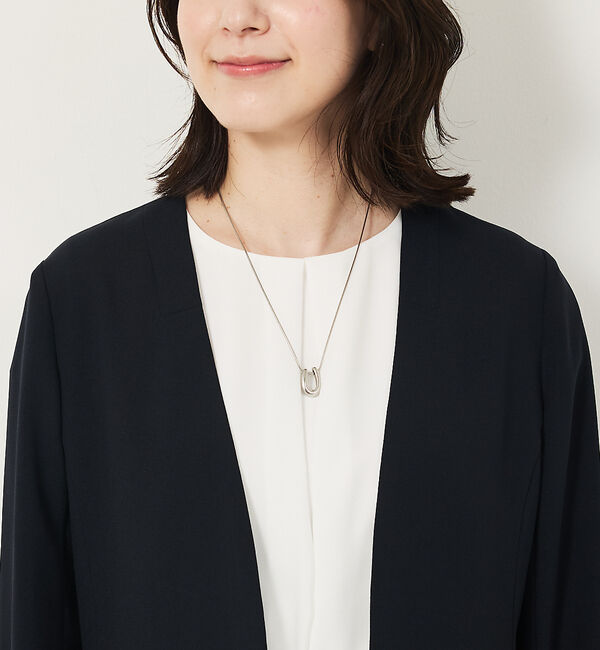 abahouse mavie「【エニデイカセット・サマー】 ジョーゼットノーカラージャケット」|ノーカラージャケット|