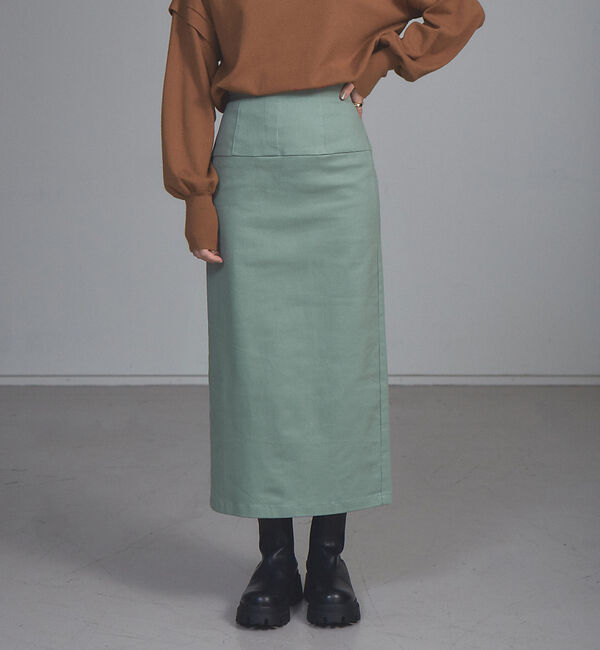 NOMINE「【展開店舗限定】コットンペンシルスカート」|スカート|セージグリーン