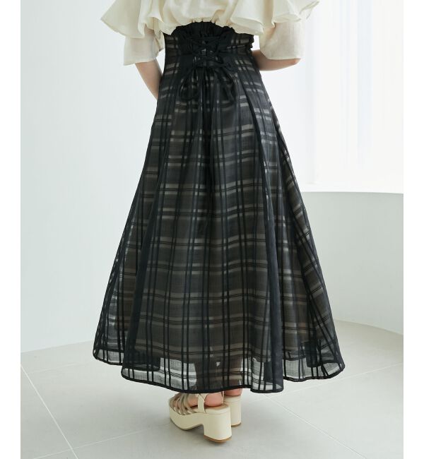  「ウエストきゅっとフリルフレアワンピ」|ワンピース|