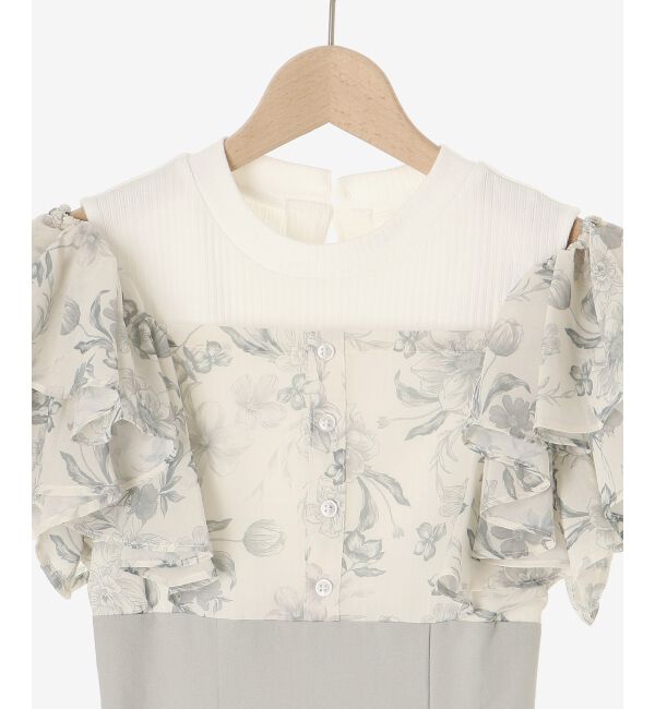  「ウエストきゅっとフリルフレアワンピ」|ワンピース|