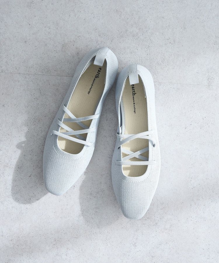 earth music&ecology「レースアップニットバレーシューズ」|パンプス|Gray