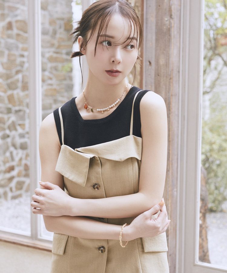 earth music&ecology「パールMIXチャームネックレス」|ネックレス|