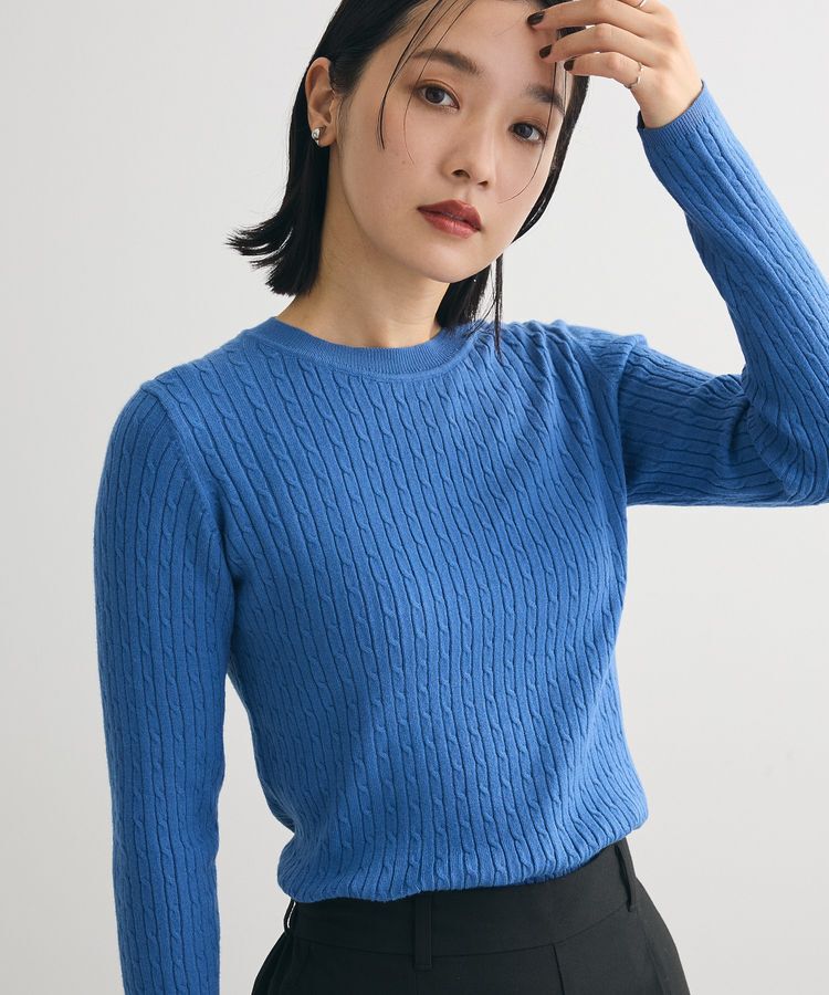 Green Parks「プチケーブルクルーネックニットプルオーバー」|ニット・セーター|