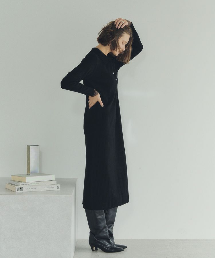 YECCA VECCA「襟付きニットワンピース」|ワンピース|