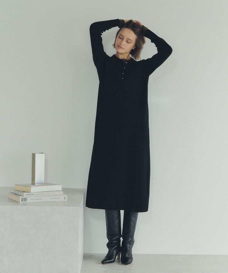 YECCA VECCA「襟付きニットワンピース」|ワンピース|