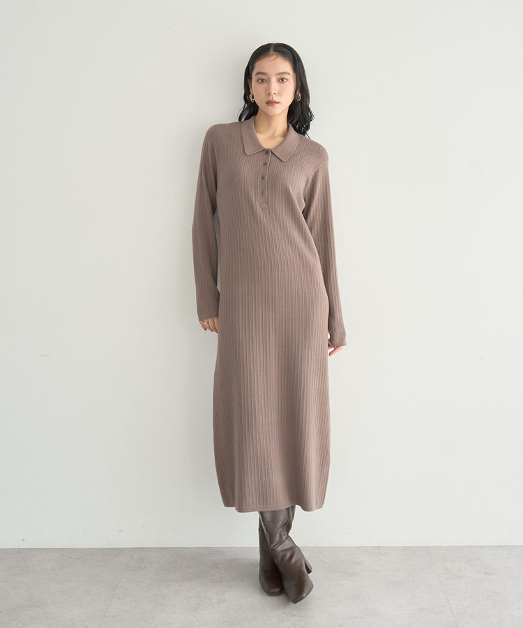 YECCA VECCA「襟付きニットワンピース」|ワンピース|