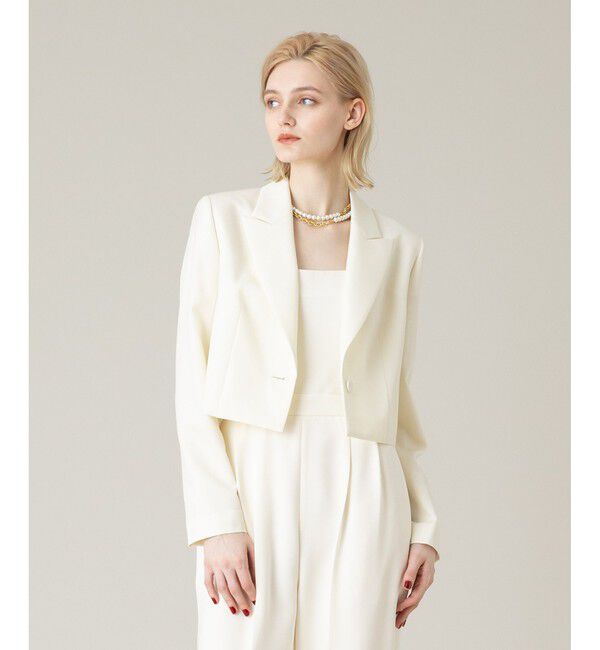 LOULOU WILLOUGHBY「【LOULOU WILLOUGHBY】ルマーノツイルショートジャケット」|テーラードジャケット|オフホワイト