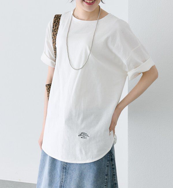  「【汗ジミ防止加工】ワンポイントロゴ刺繍Tシャツ」|Tシャツ・カットソー|