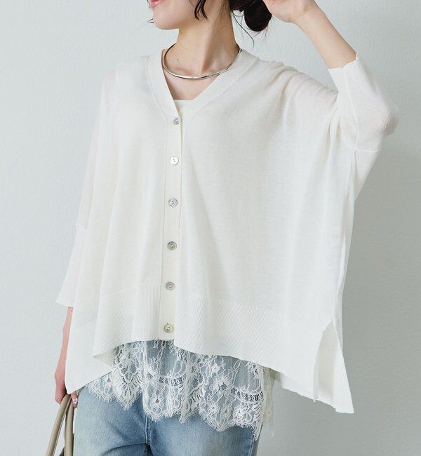  「シアーVネックカーディガン」|カーディガン|