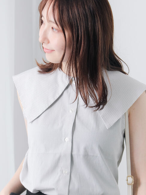 Te chichi TERRASSE「セーラーカラーノースリシャツ」|シャツ・ブラウス|ホワイト