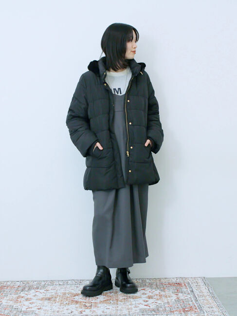 Samansa Mos2 blue「スタイルアップパデットコート」|その他|