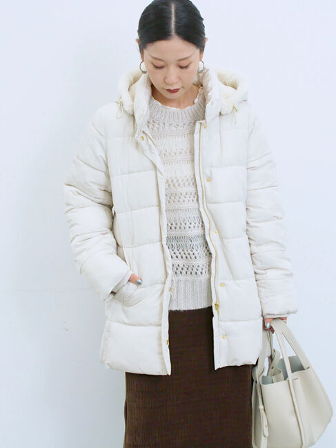 Samansa Mos2 blue「スタイルアップパデットコート」|その他|