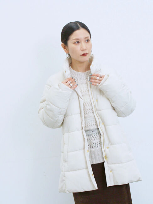 Samansa Mos2 blue「スタイルアップパデットコート」|その他|