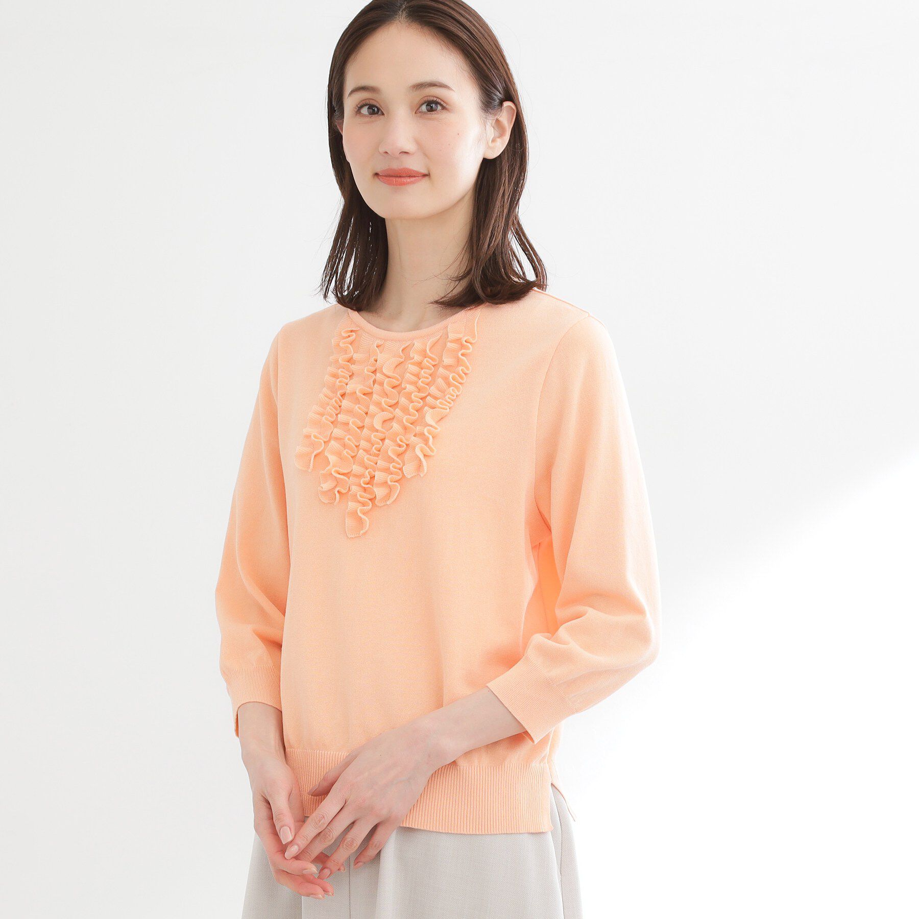 Reflect「フロントフリルデザインニット」|ニット・セーター|