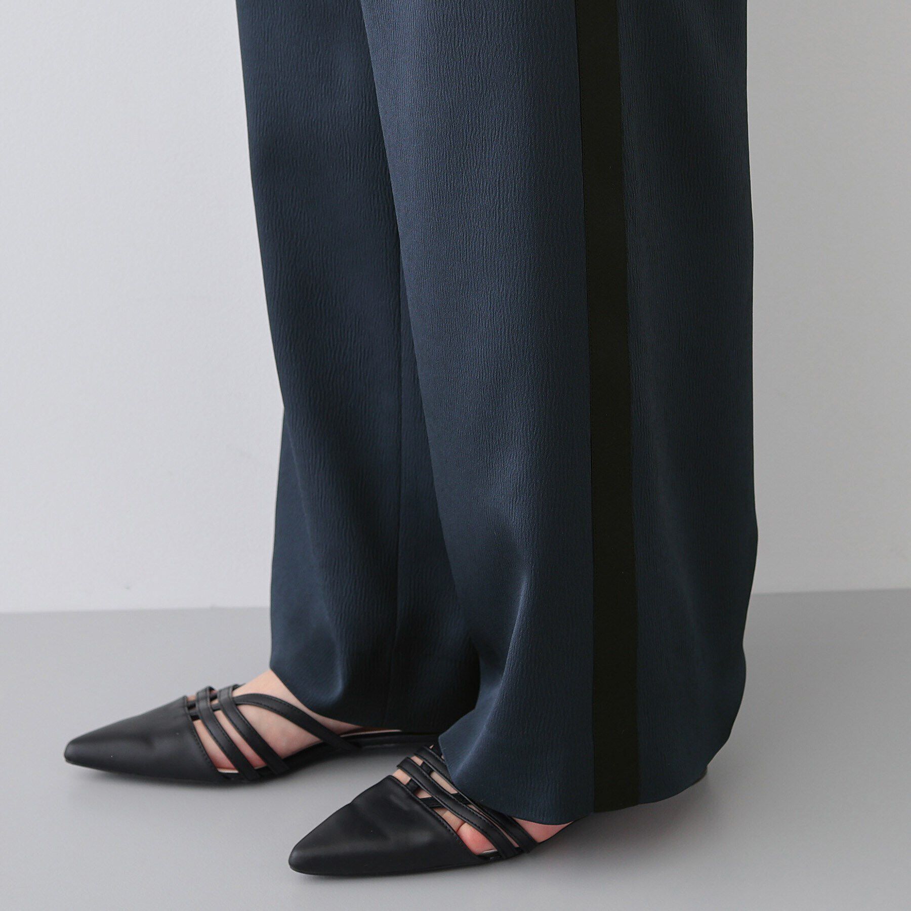 INDIVI「【日本製／SETUP可能】サイドライン ワイドパンツ」|その他|