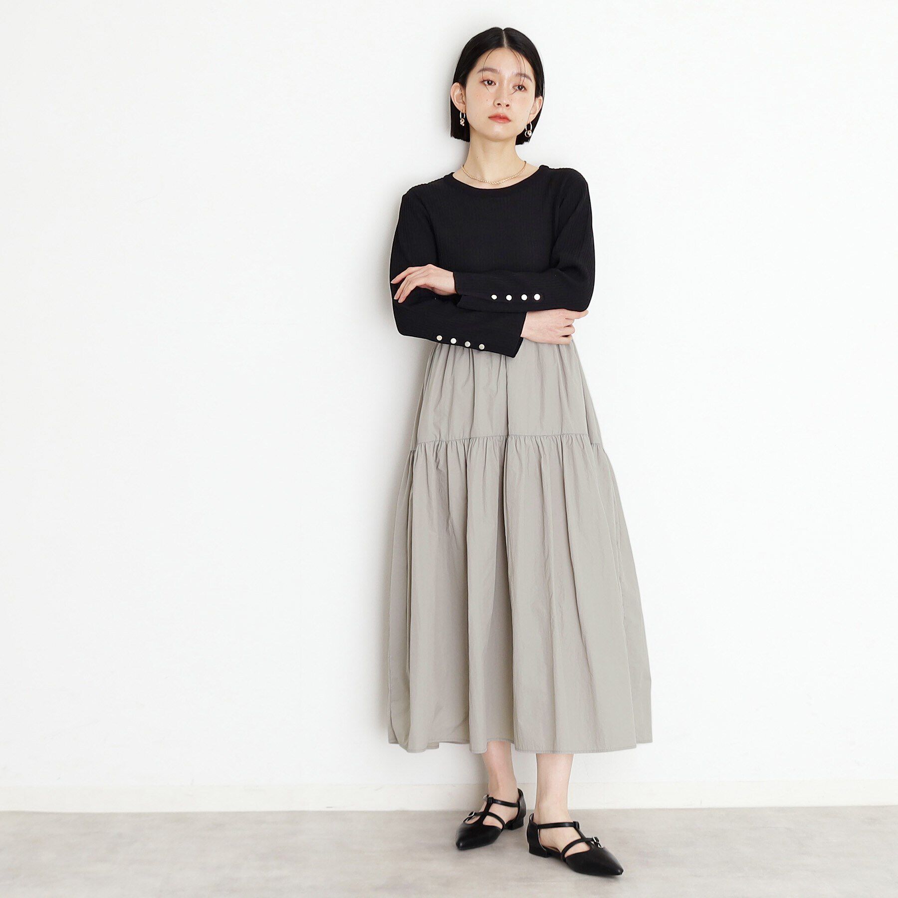 THE SHOP TK「ニットドッキングワンピース【洗える】」|ワンピース|ブラック(519)