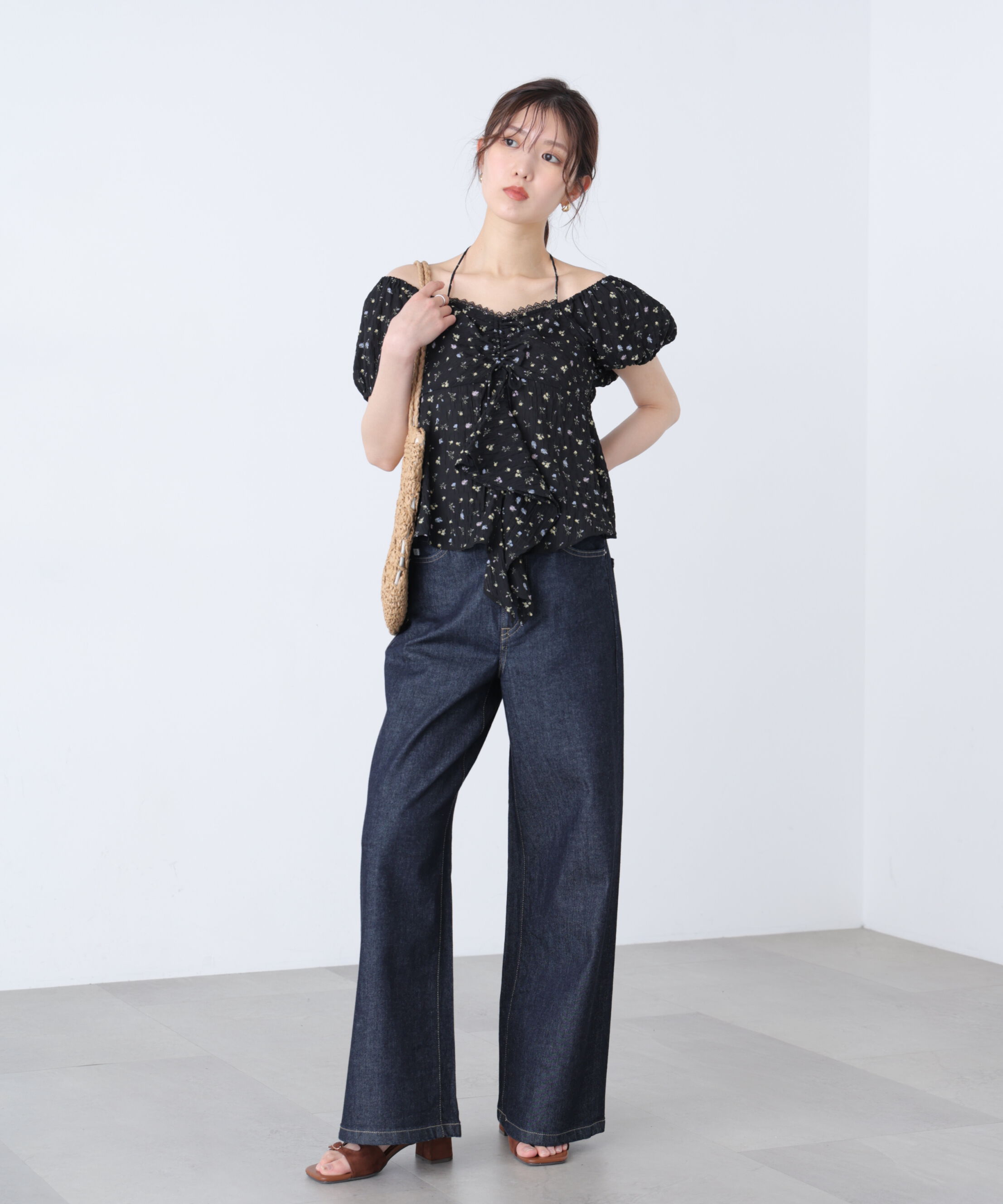  「フラワー2wayラッフルブラウス」|シャツ・ブラウス|